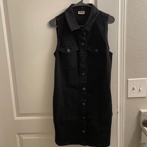 Noisy may black denim mini dress size large